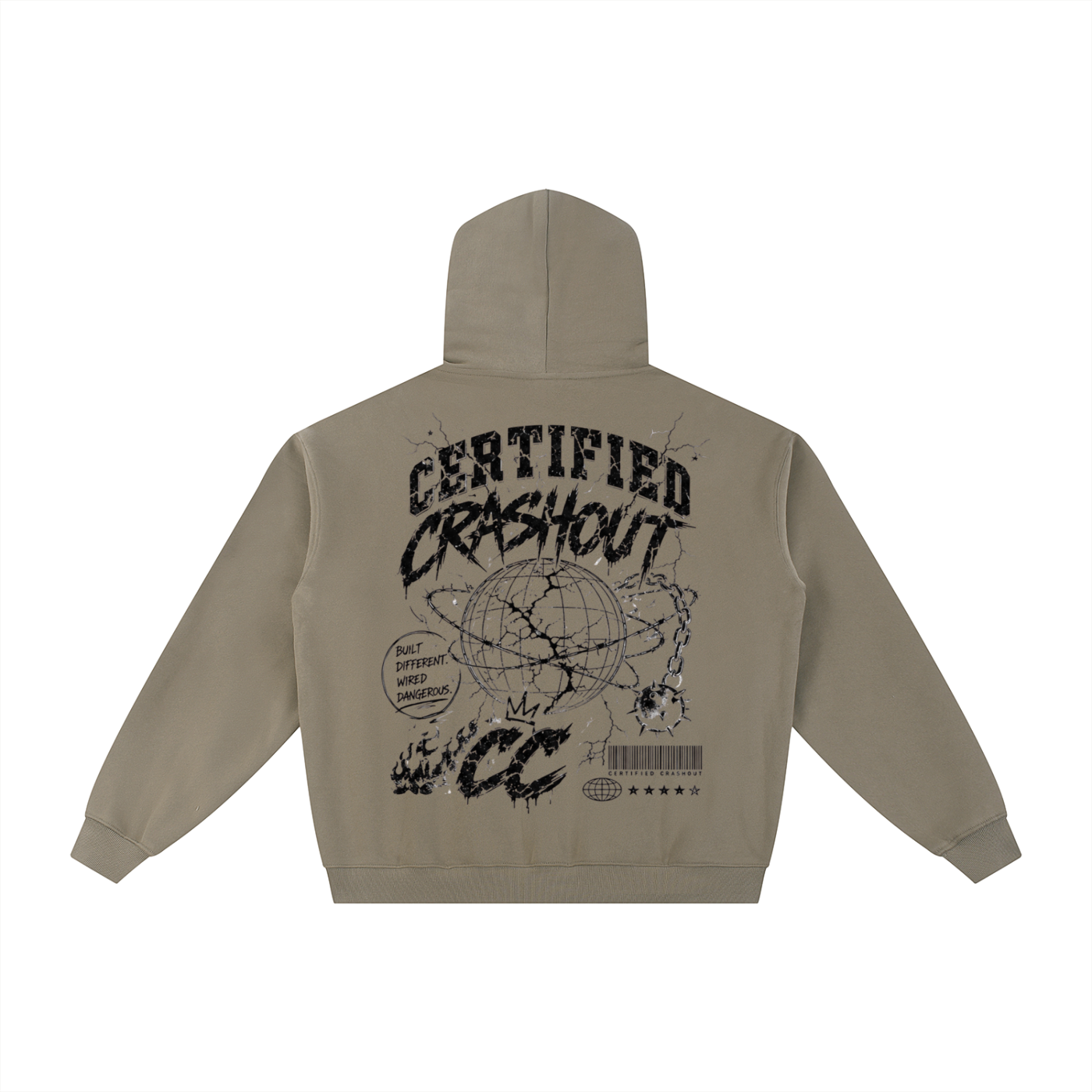 Certified Crashout World Essential Fleece Zip-Through Hoodie