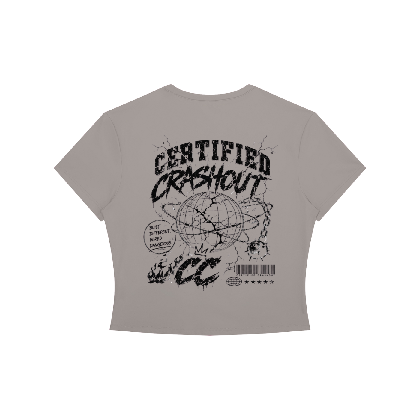 Certified Crashout World Women's Crewneck Crop T-Shirt