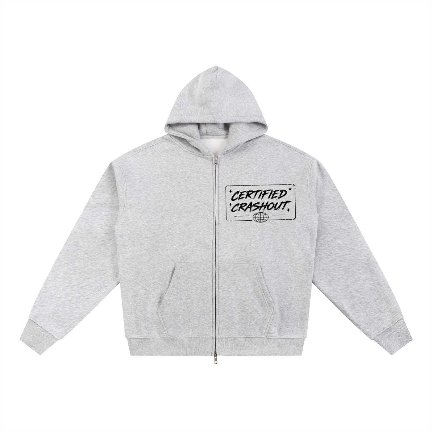 Certified Crashout World Essential Fleece Zip-Through Hoodie