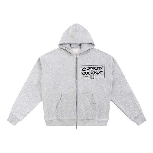 Certified Crashout World Essential Fleece Zip-Through Hoodie