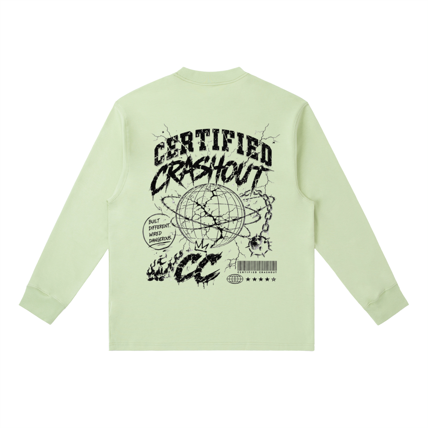 Certified Crashout World Essential Crewneck Long-Sleeve T-Shirt