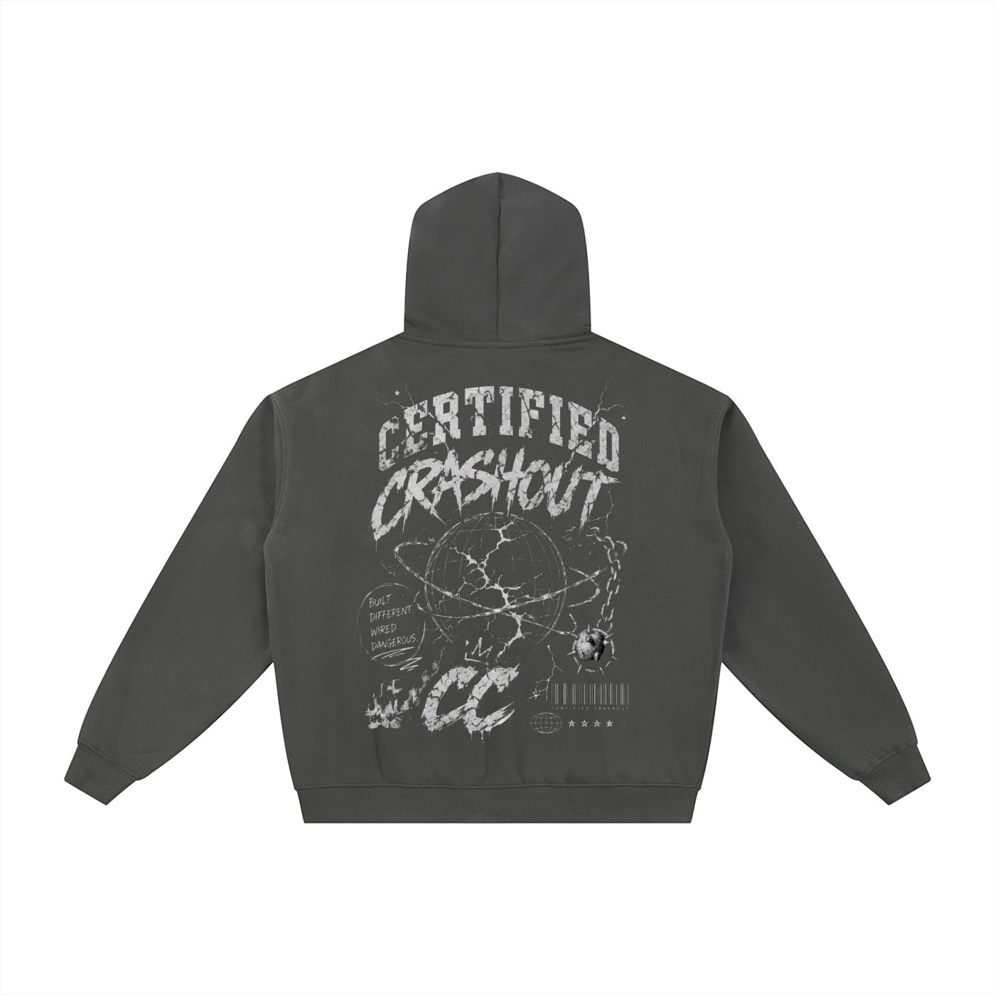 Certified Crashout World Essential Fleece Zip-Through Hoodie
