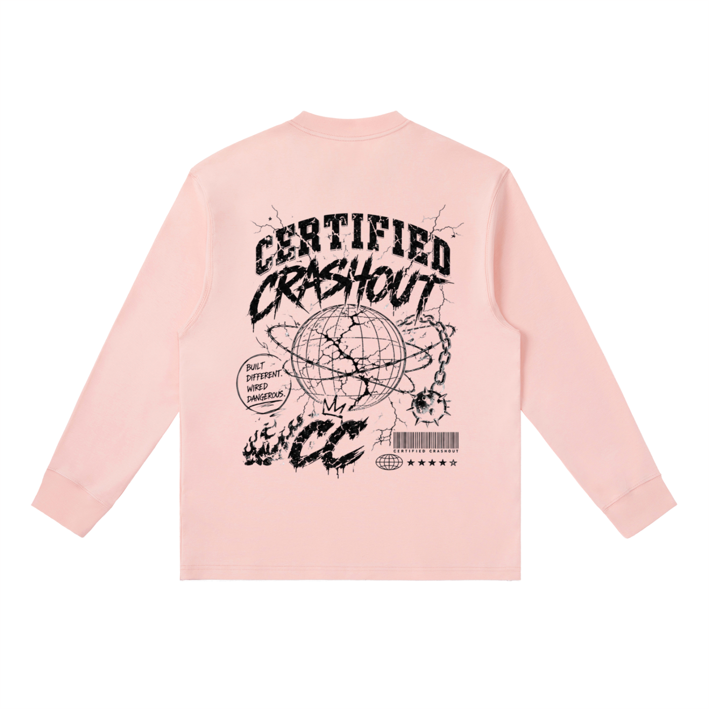 Certified Crashout World Essential Crewneck Long-Sleeve T-Shirt