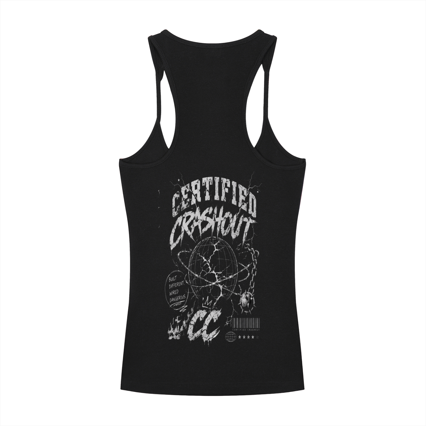 Certified Crashout World Women’s Slim Fit Ribbed Racerback Tank Top