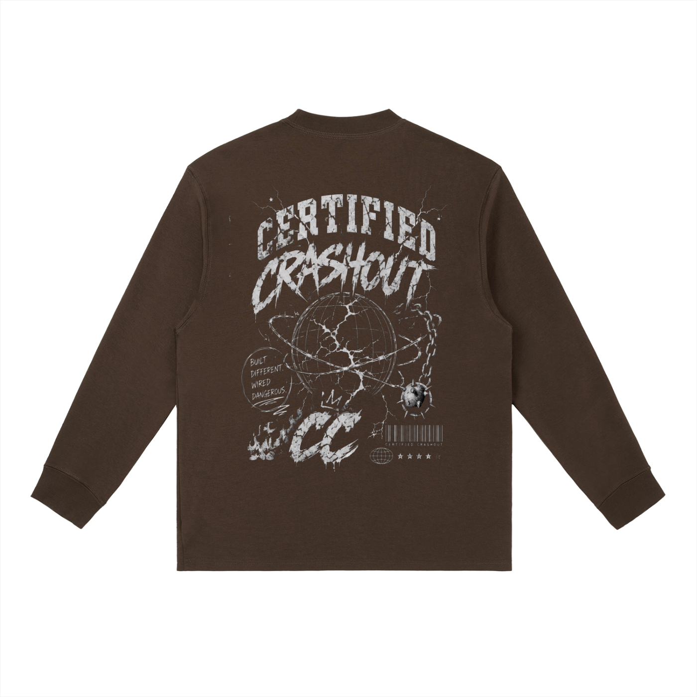 Certified Crashout World Essential Crewneck Long-Sleeve T-Shirt