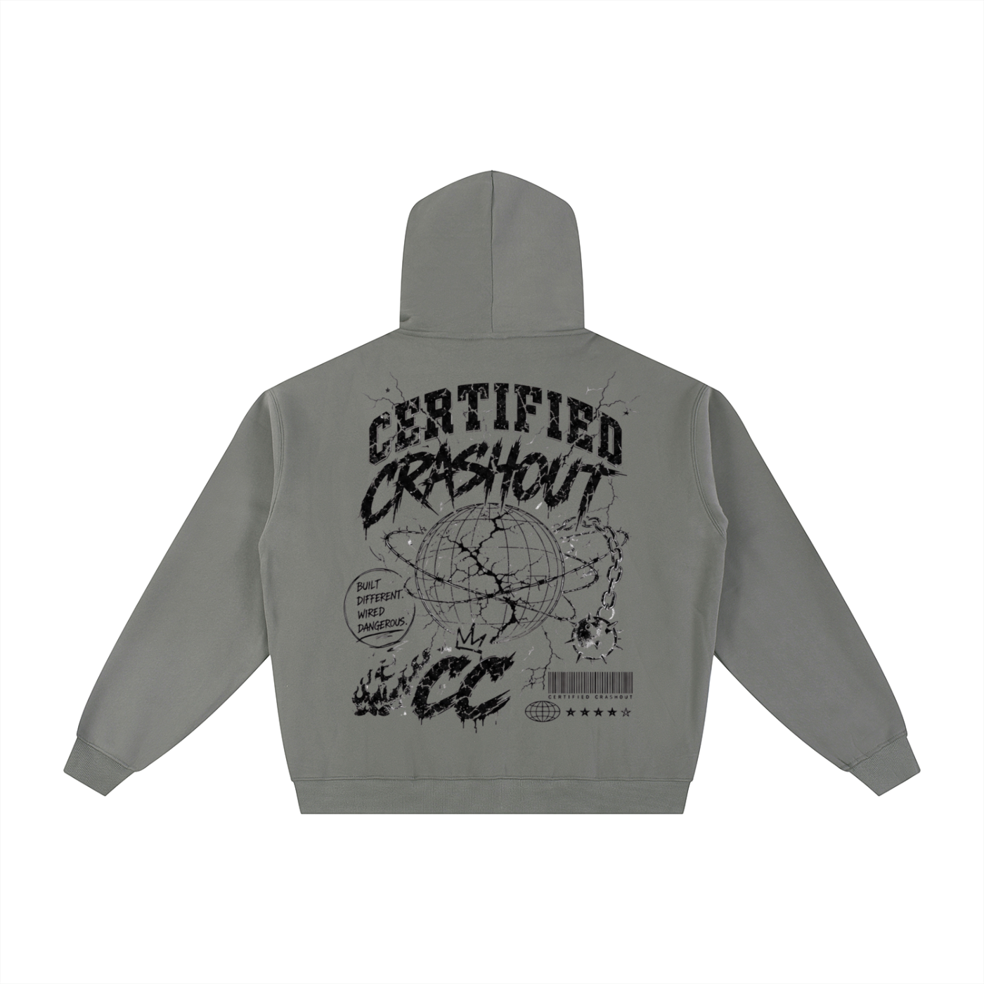 Certified Crashout World Essential Fleece Zip-Through Hoodie