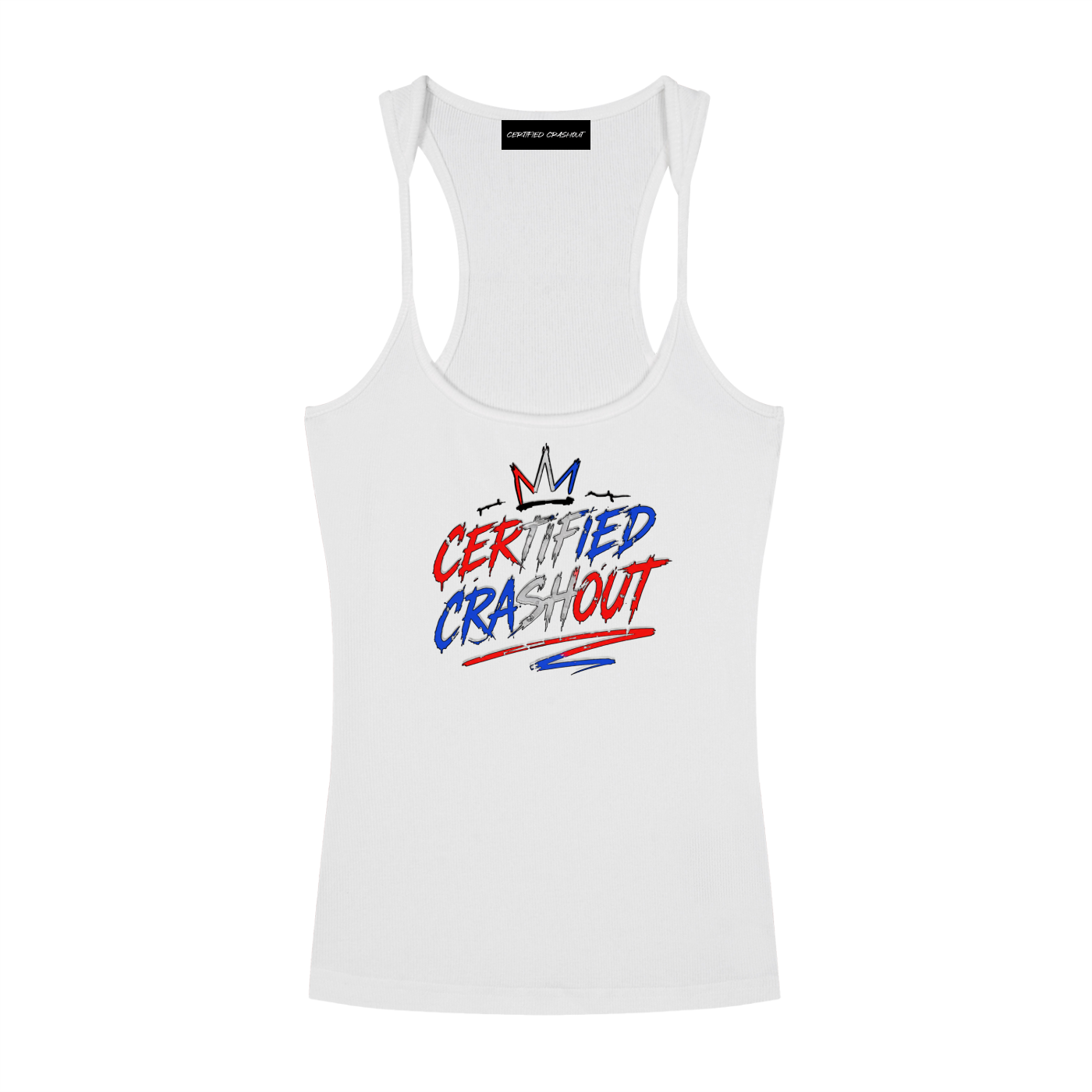 Certified Crashout Women’s Slim Fit Ribbed Racerback Tank Top