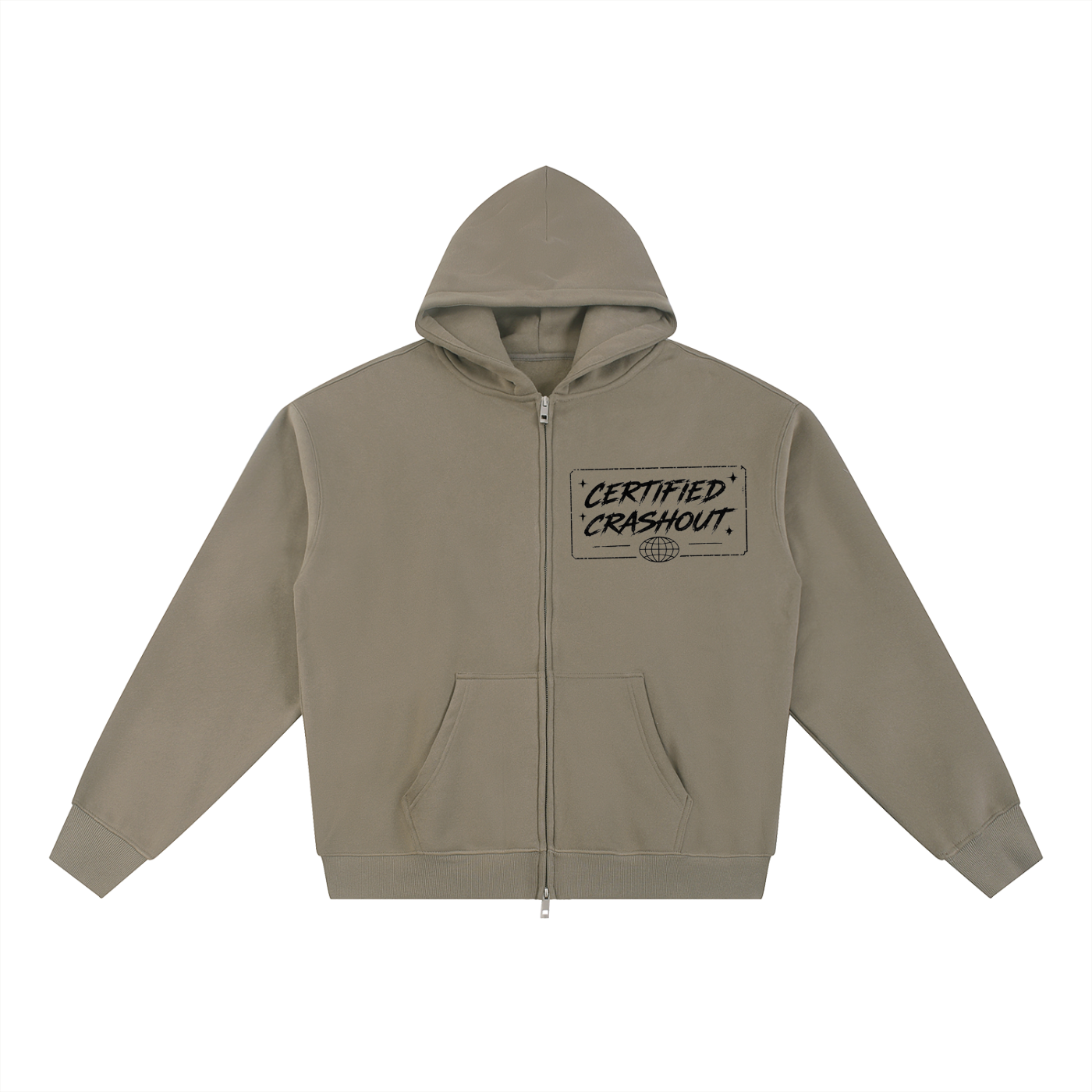 Certified Crashout World Essential Fleece Zip-Through Hoodie