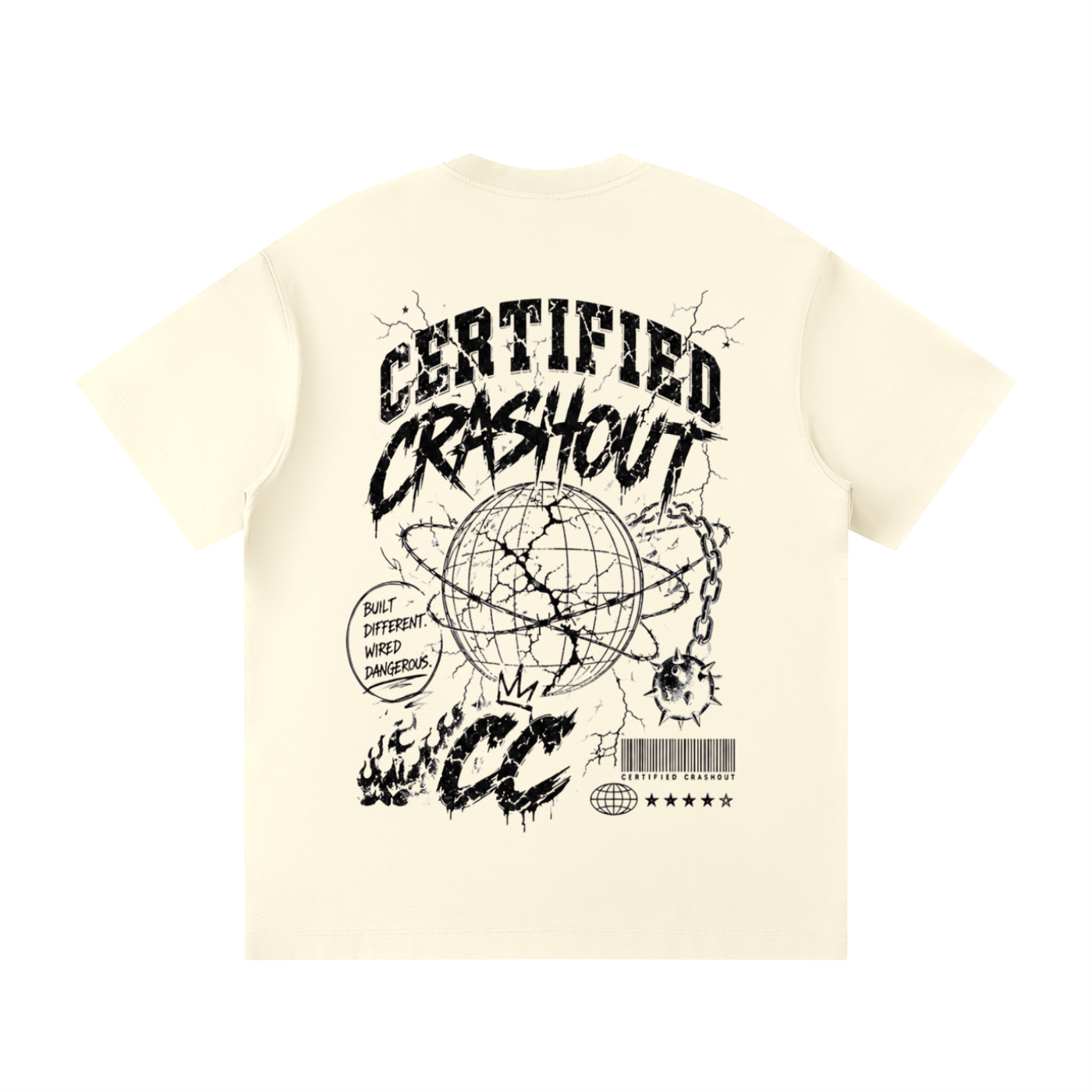 Certified Crashout World Unisex Loose Fit Crewneck T-Shirt