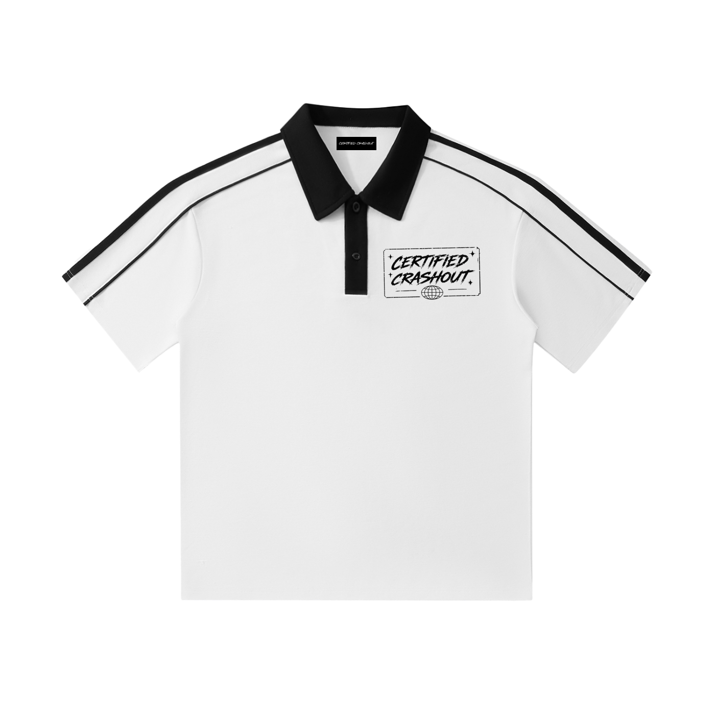 Certified Crashout World Collar Short-Sleeve Polo Shirt