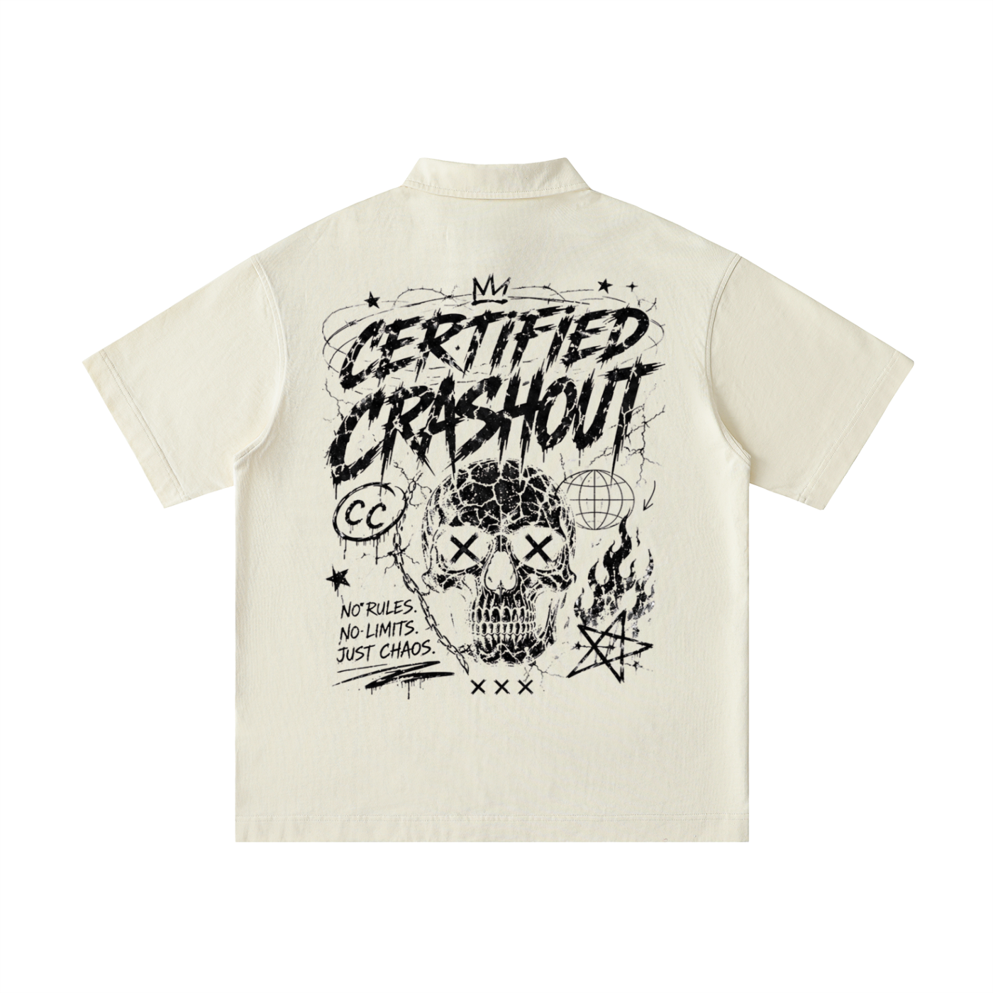 Certified Crashout Loose Cotton Short-Sleeve Polo Shirt
