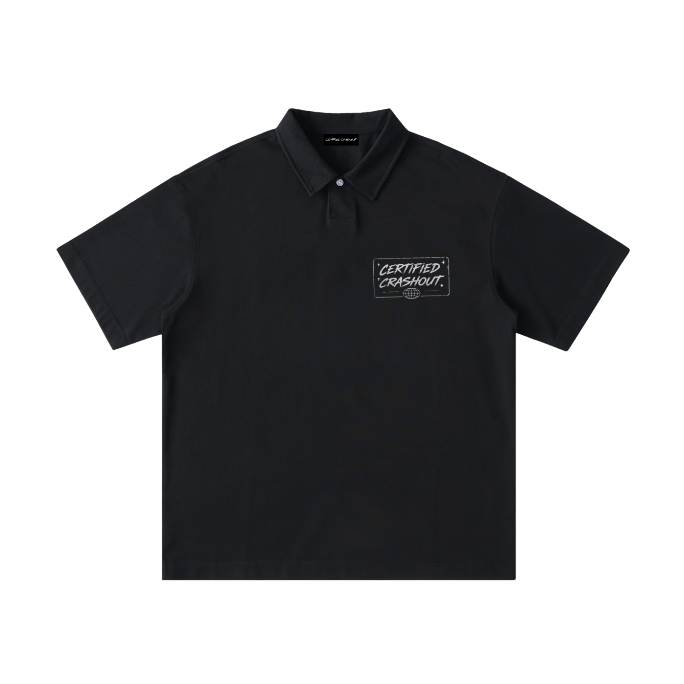 Certified Crashout World Loose Cotton Short-Sleeve Polo Shirt