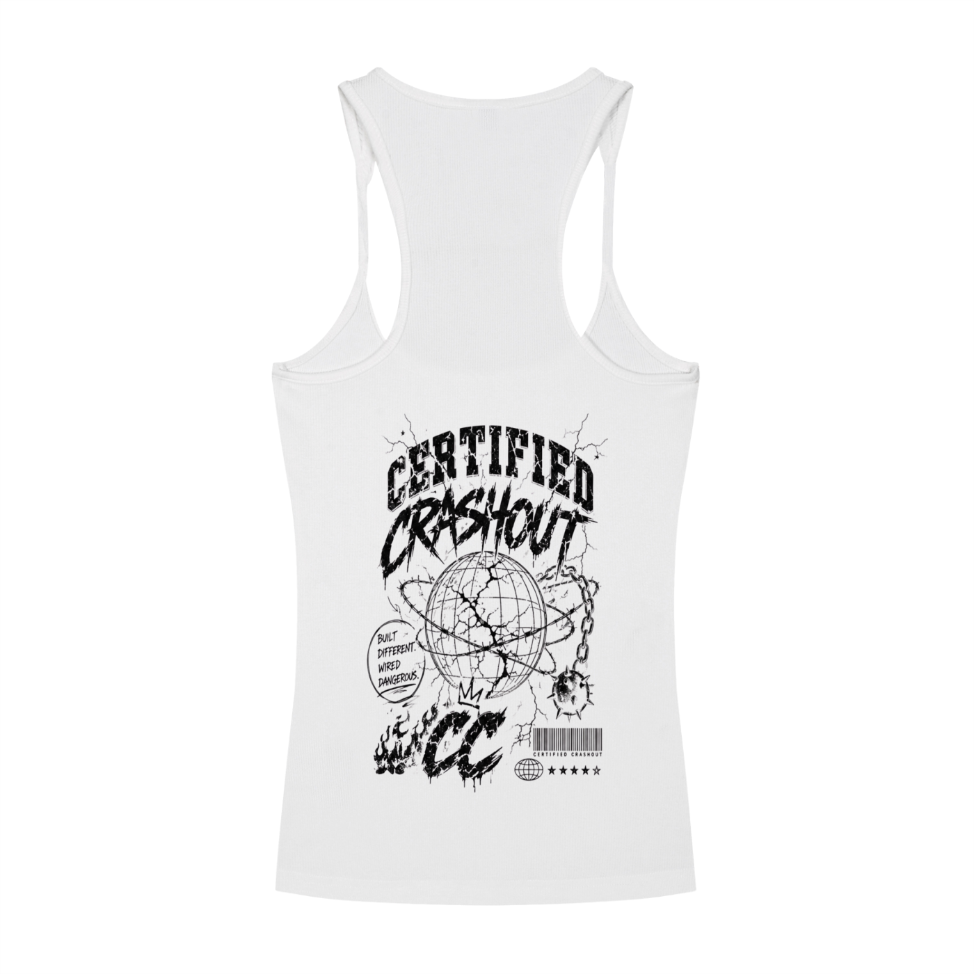 Certified Crashout World Women’s Slim Fit Ribbed Racerback Tank Top