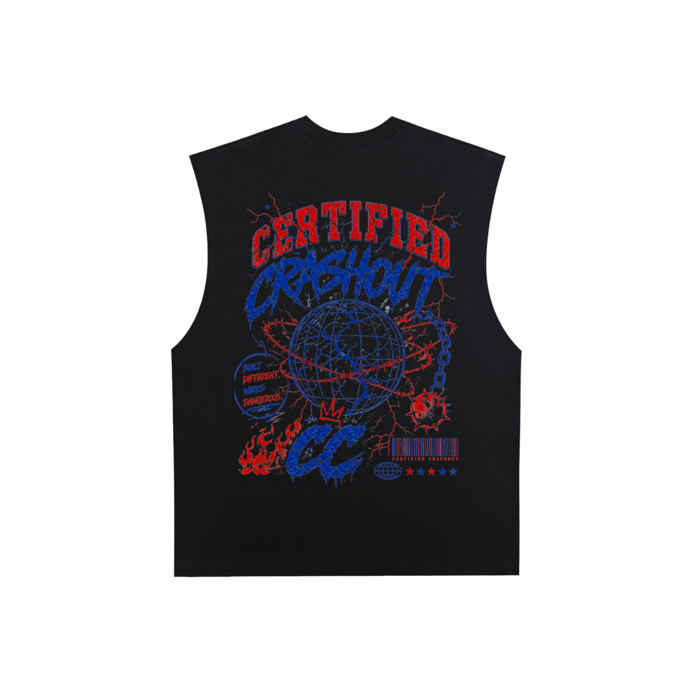 Certified Crashout World 4th Of July Edition Raw Edge Cotton Tank Top