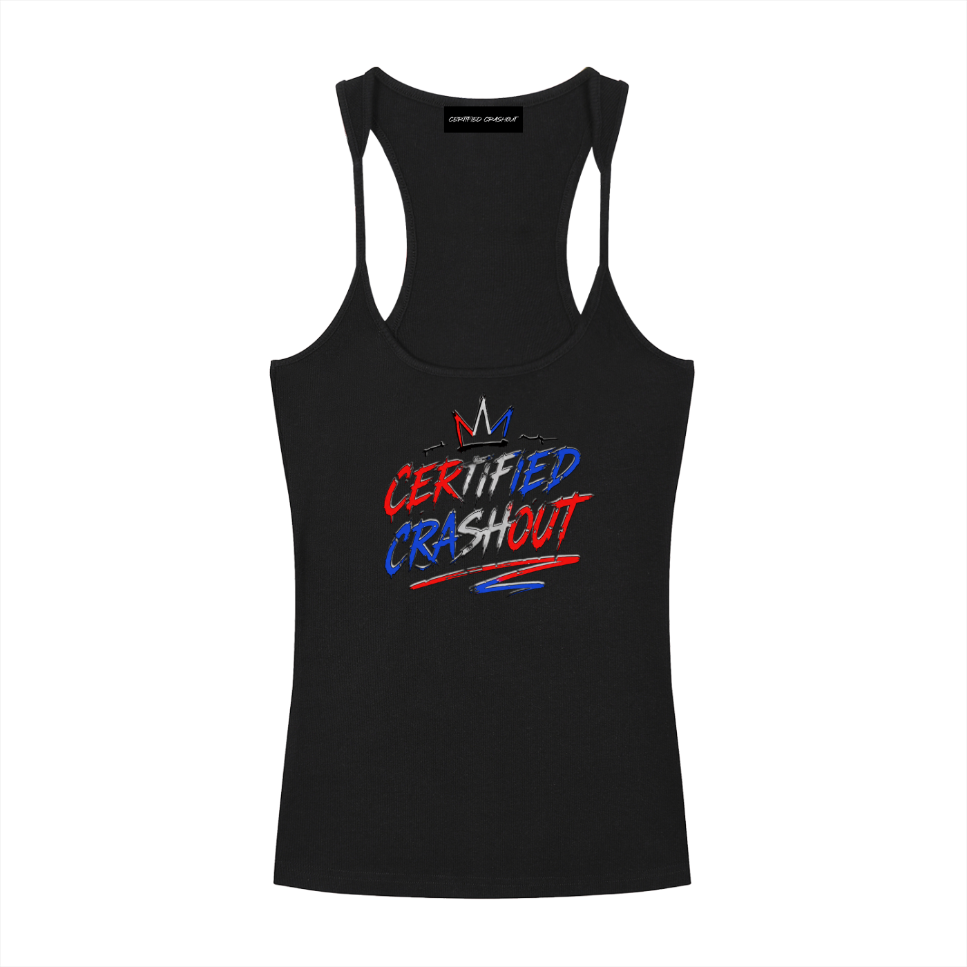 Certified Crashout Women’s Slim Fit Ribbed Racerback Tank Top