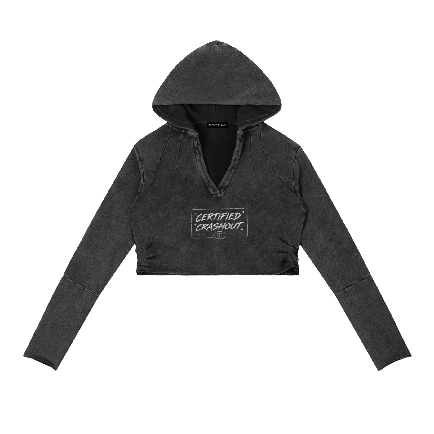 Certified Crashout World Women’s Vintage Washed Raw Edge Hoodie
