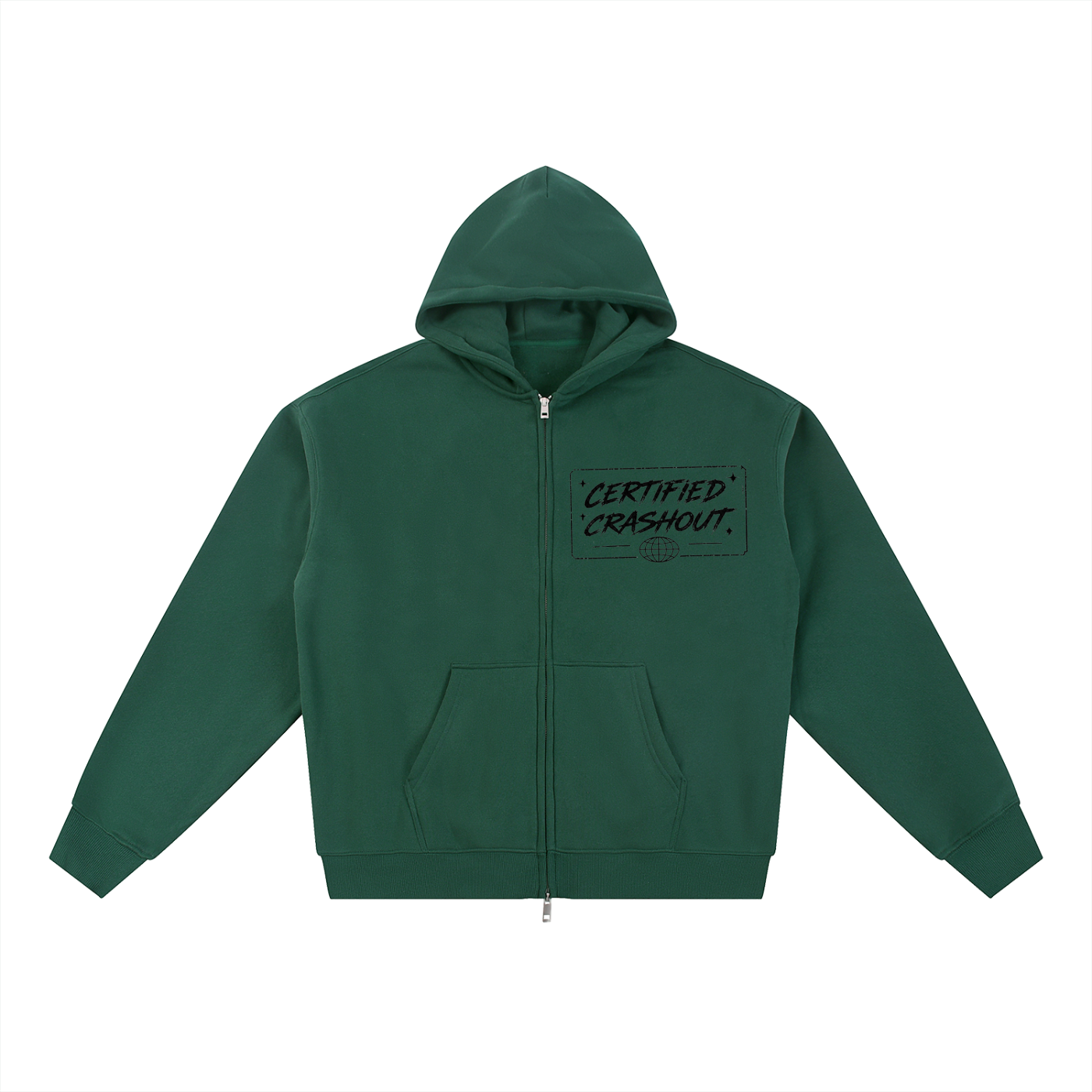 Certified Crashout World Essential Fleece Zip-Through Hoodie