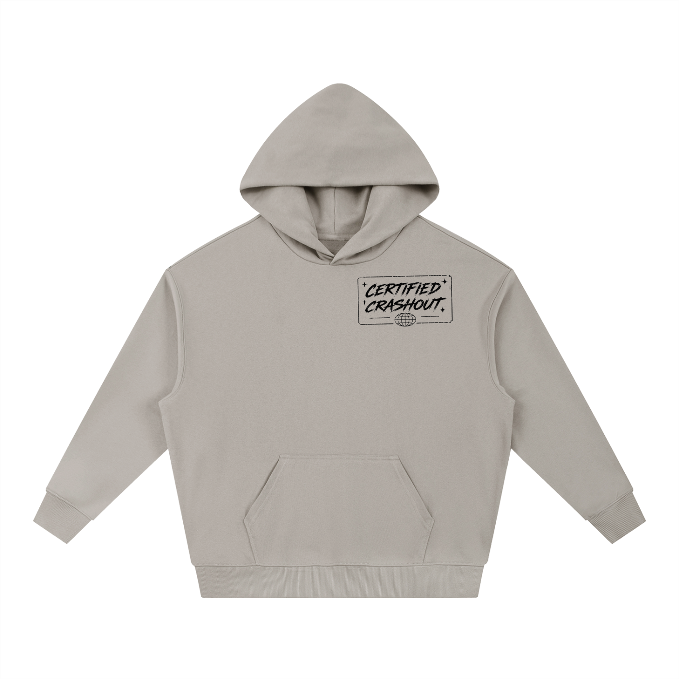 Certified Crashout World Essential Boxy Heavyweight Drop-Shoulder Hoodie