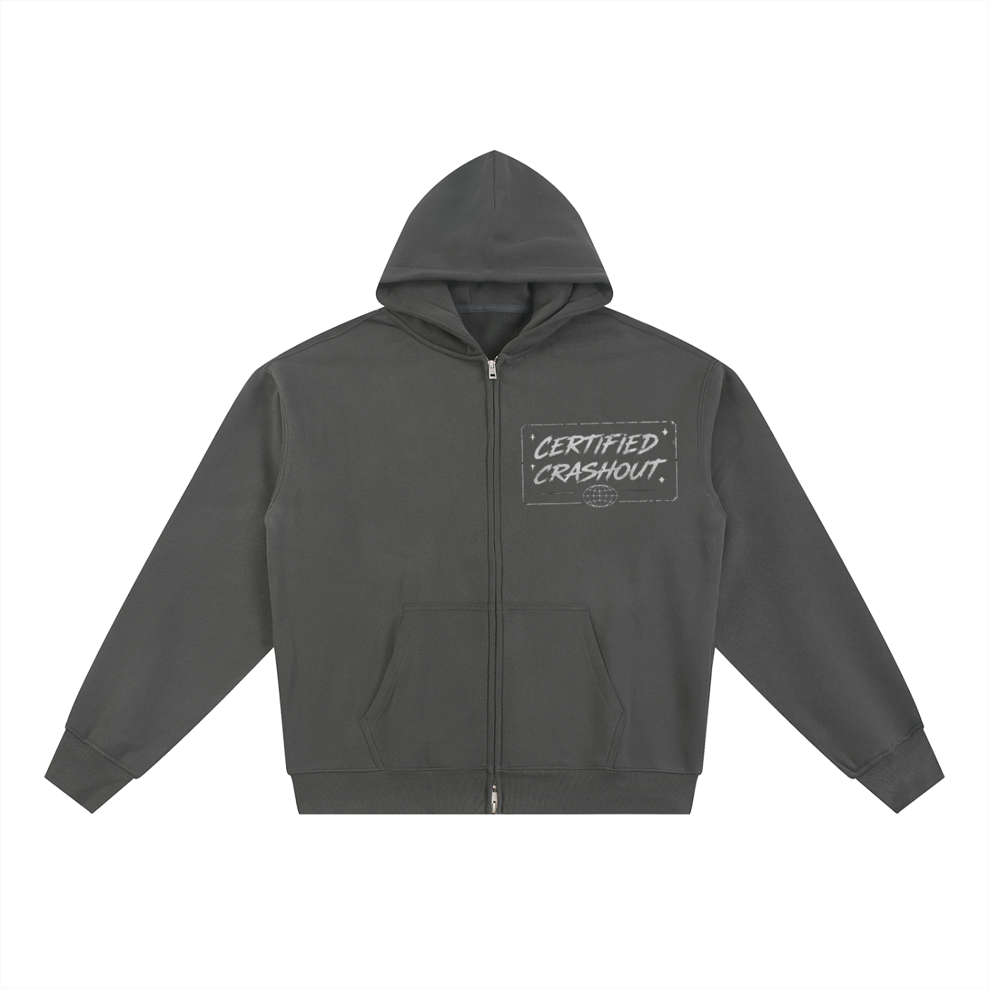 Certified Crashout World Essential Fleece Zip-Through Hoodie