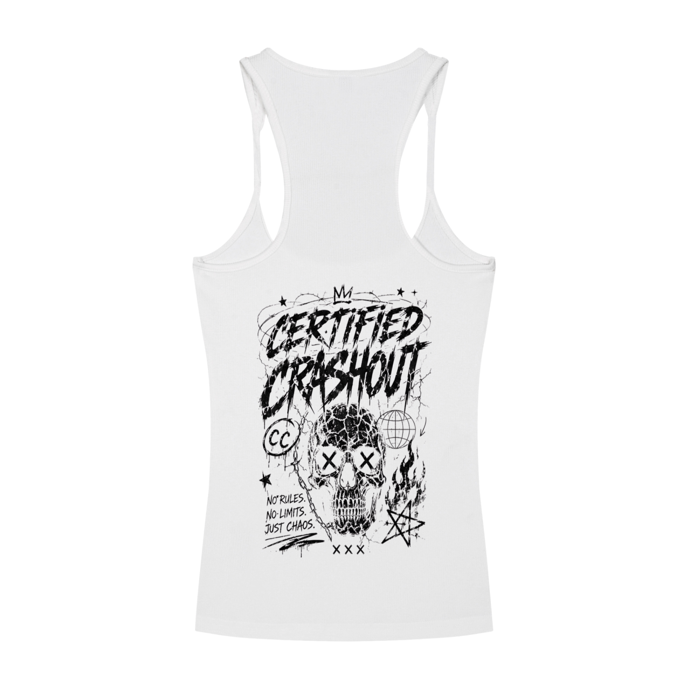 Certified Crashout Women’s Slim Fit Ribbed Racerback Tank Top