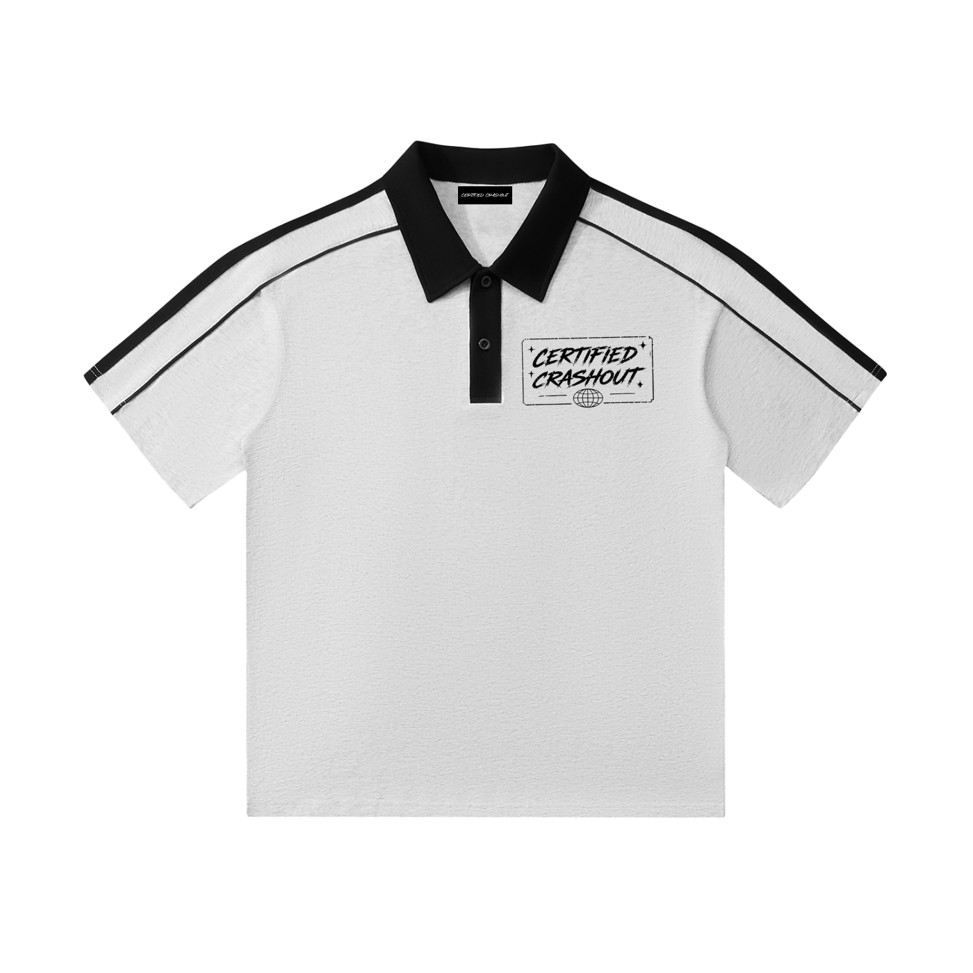 Certified Crashout World Collar Short-Sleeve Polo Shirt