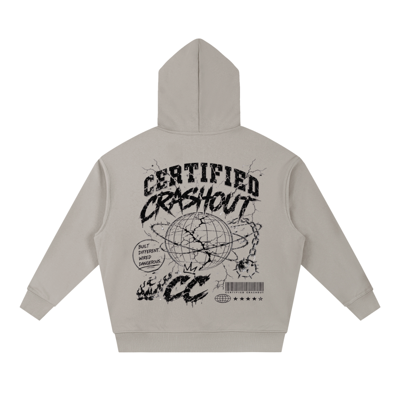Certified Crashout World Essential Boxy Heavyweight Drop-Shoulder Hoodie