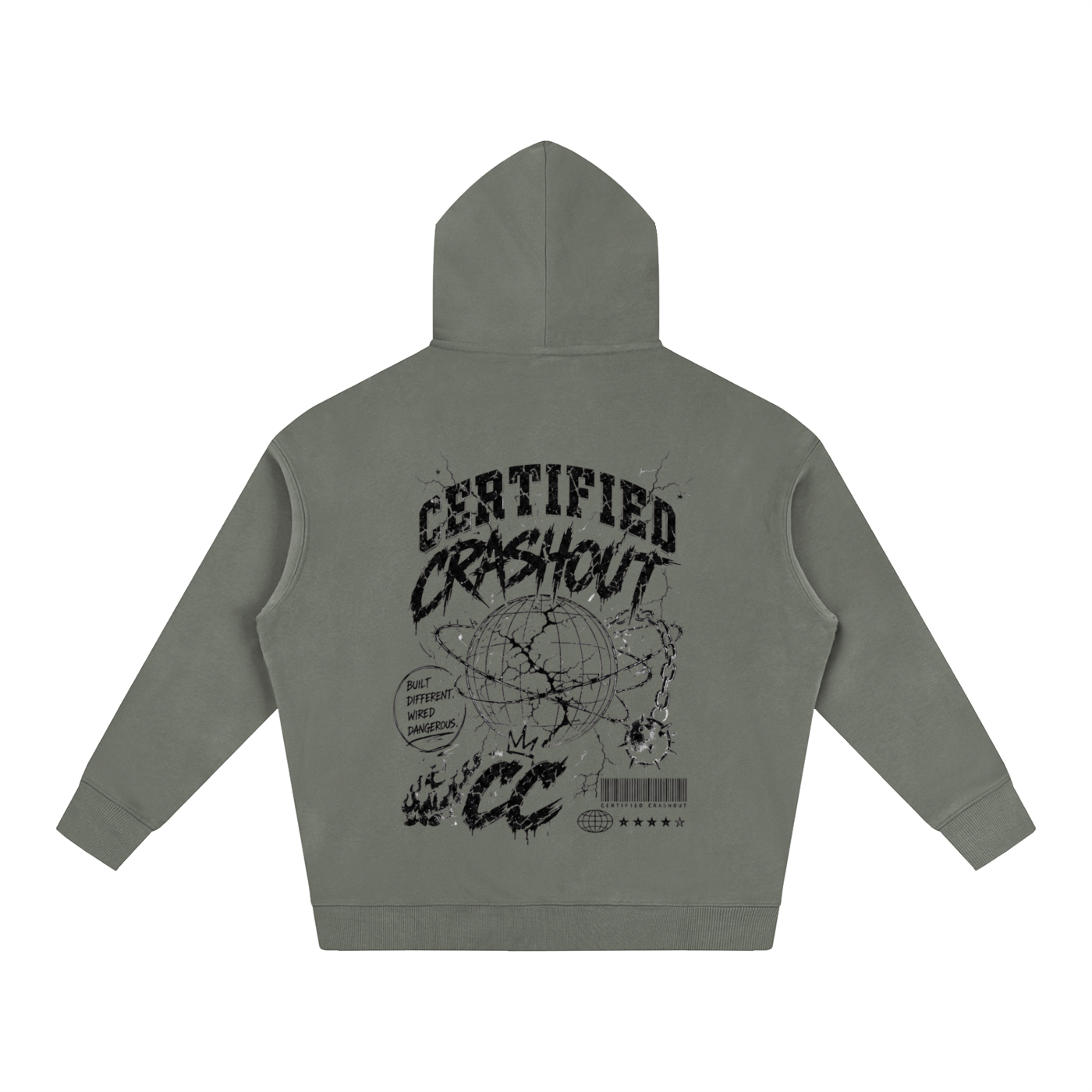 Certified Crashout World Oversize Fleeced Hoodie