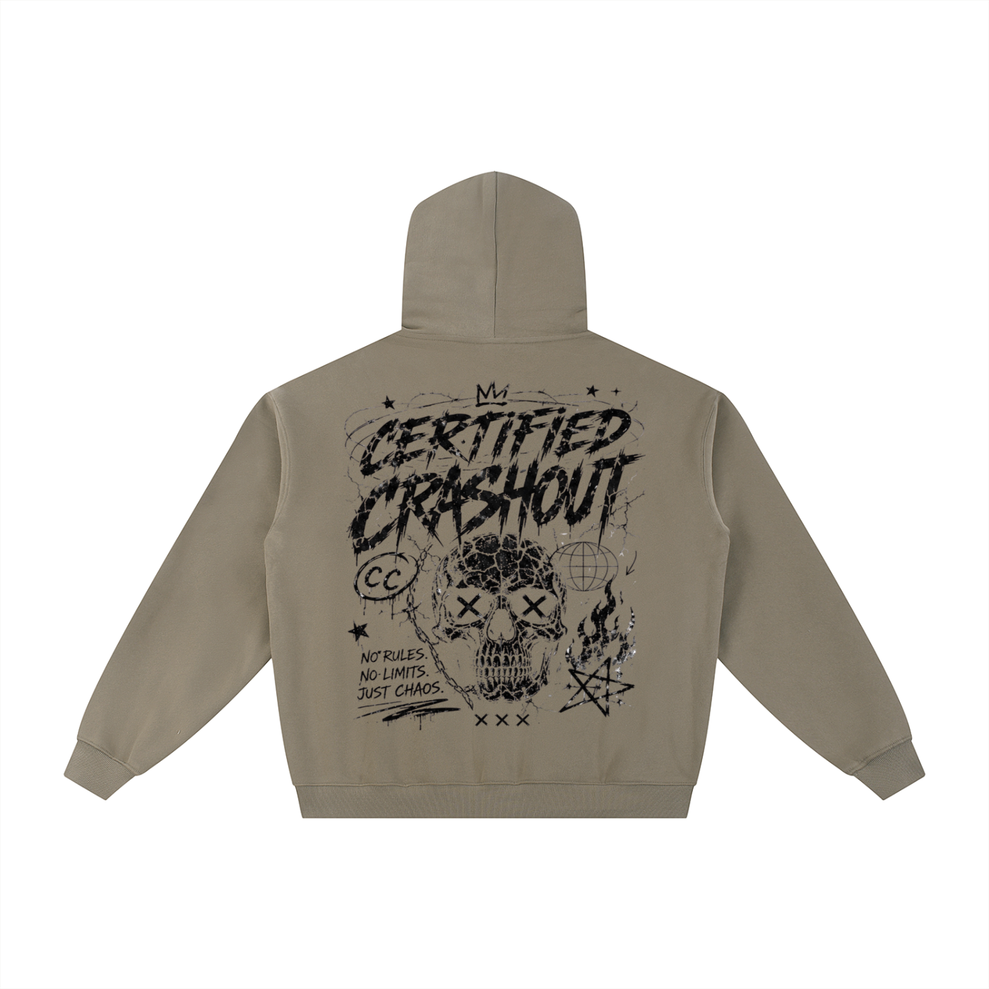 Certified Crashout Essential Fleece Zip-Through Hoodie