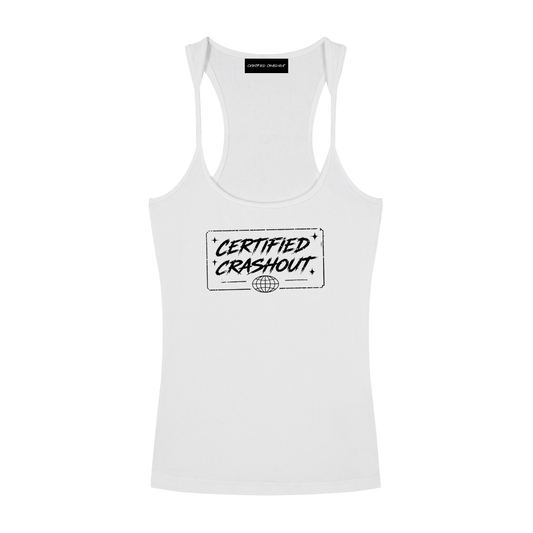 Certified Crashout World Women’s Slim Fit Ribbed Racerback Tank Top