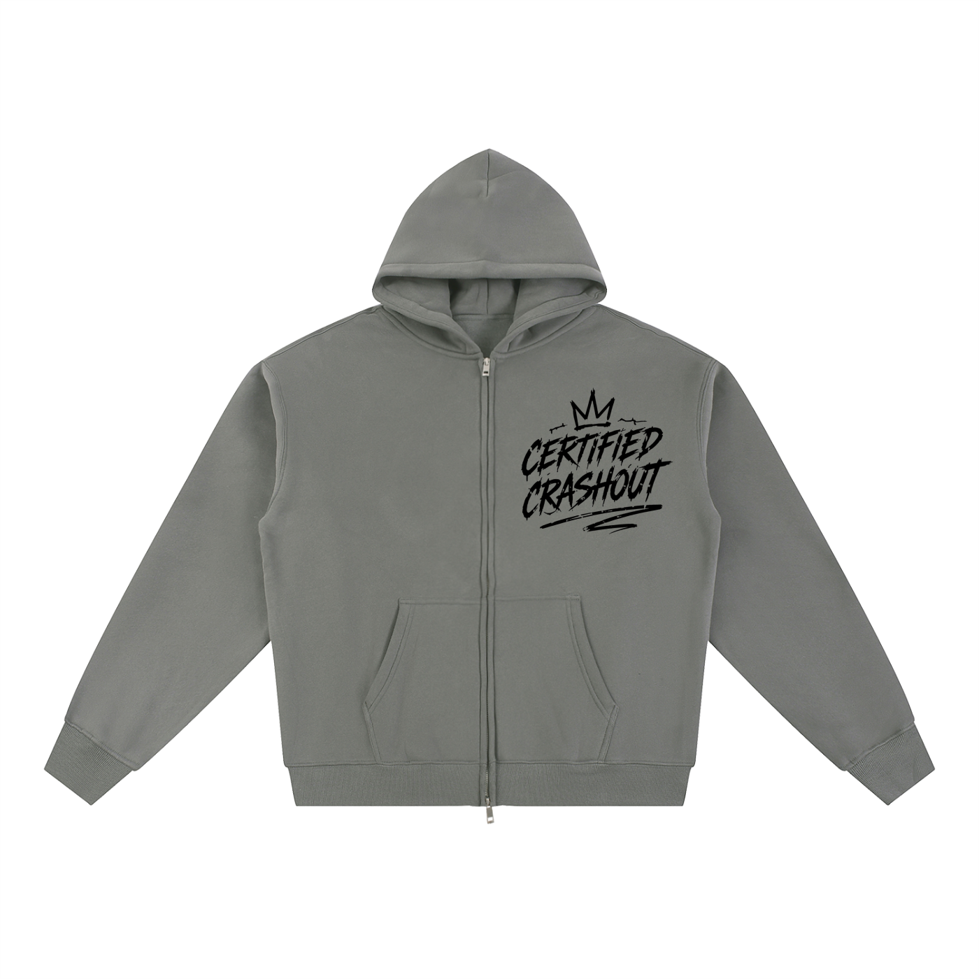 Certified Crashout Essential Fleece Zip-Through Hoodie