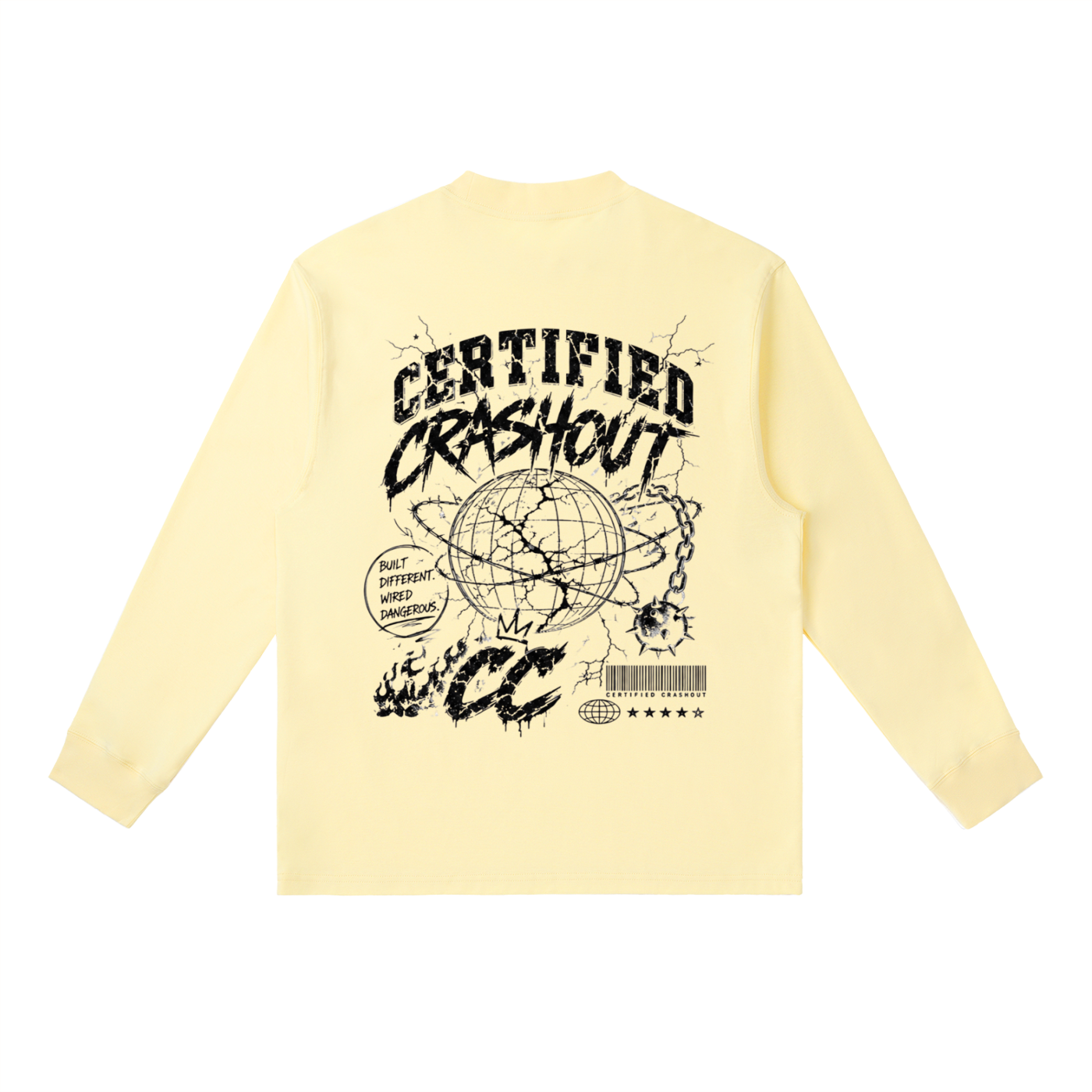 Certified Crashout World Essential Crewneck Long-Sleeve T-Shirt