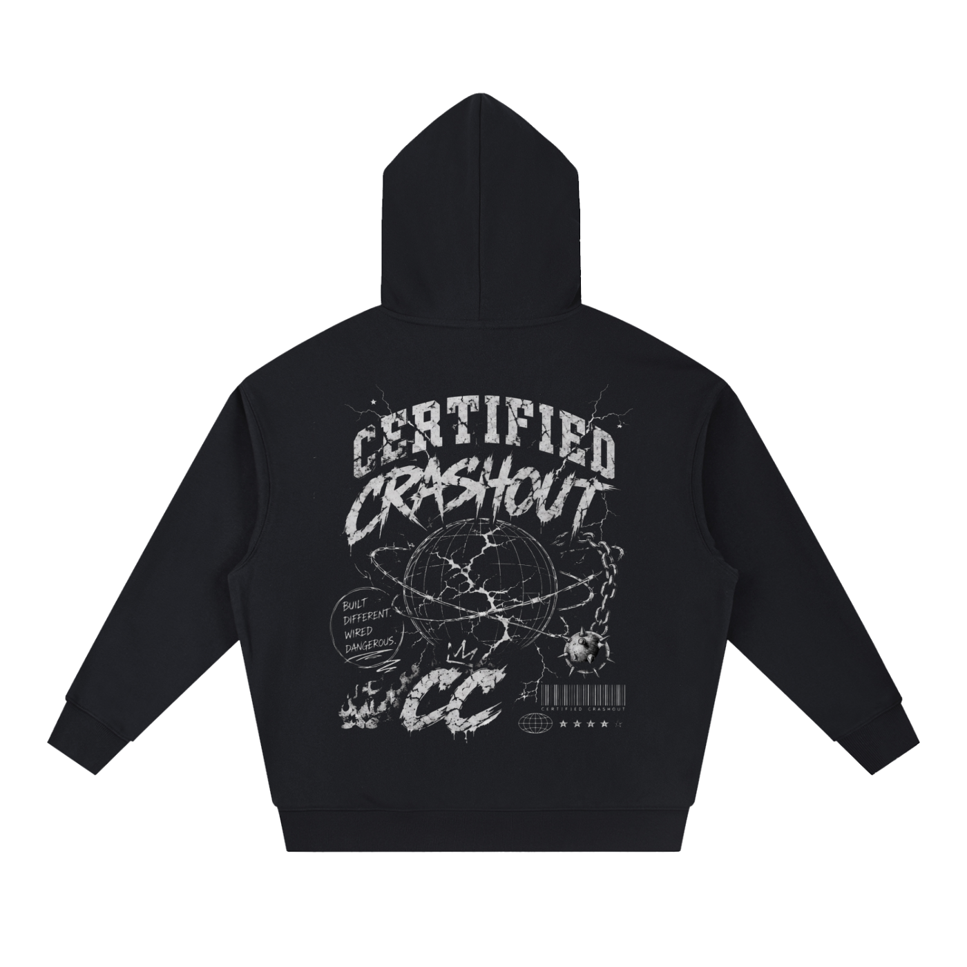 Certified Crashout World Essential Boxy Heavyweight Drop-Shoulder Hoodie