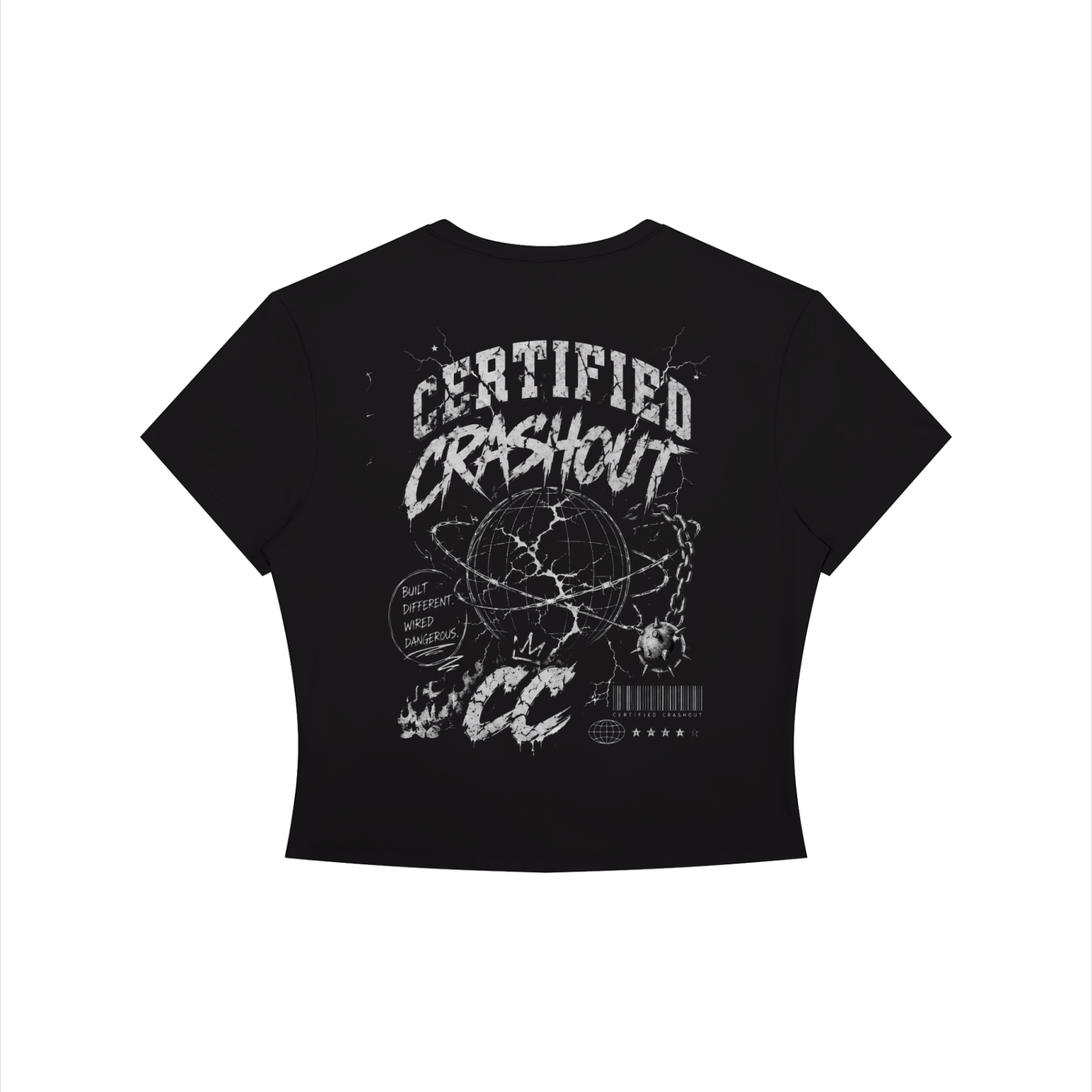 Certified Crashout World Women's Crewneck Crop T-Shirt