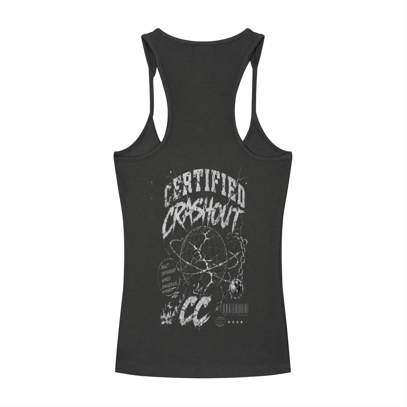Certified Crashout World Women’s Slim Fit Ribbed Racerback Tank Top