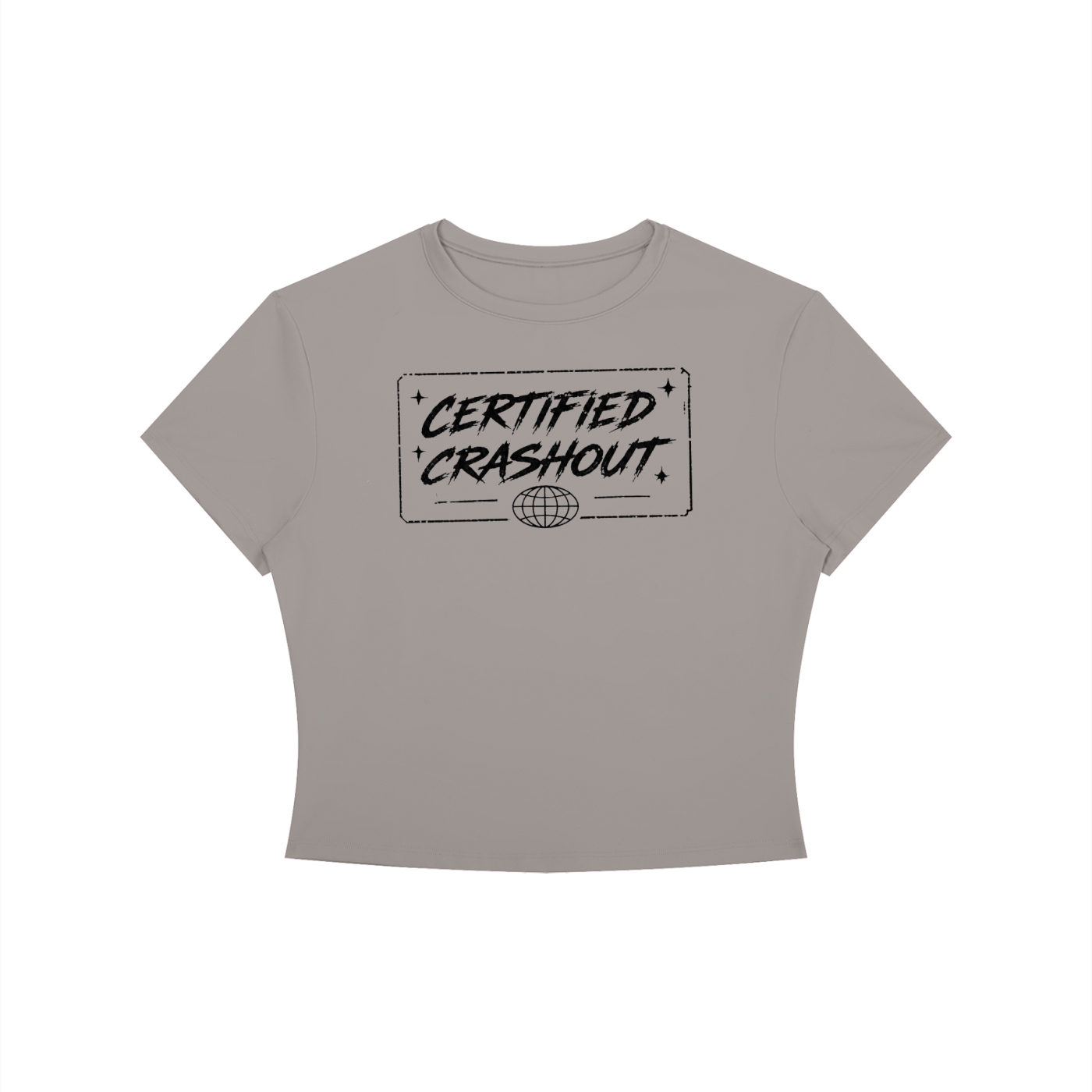 Certified Crashout World Women's Crewneck Crop T-Shirt