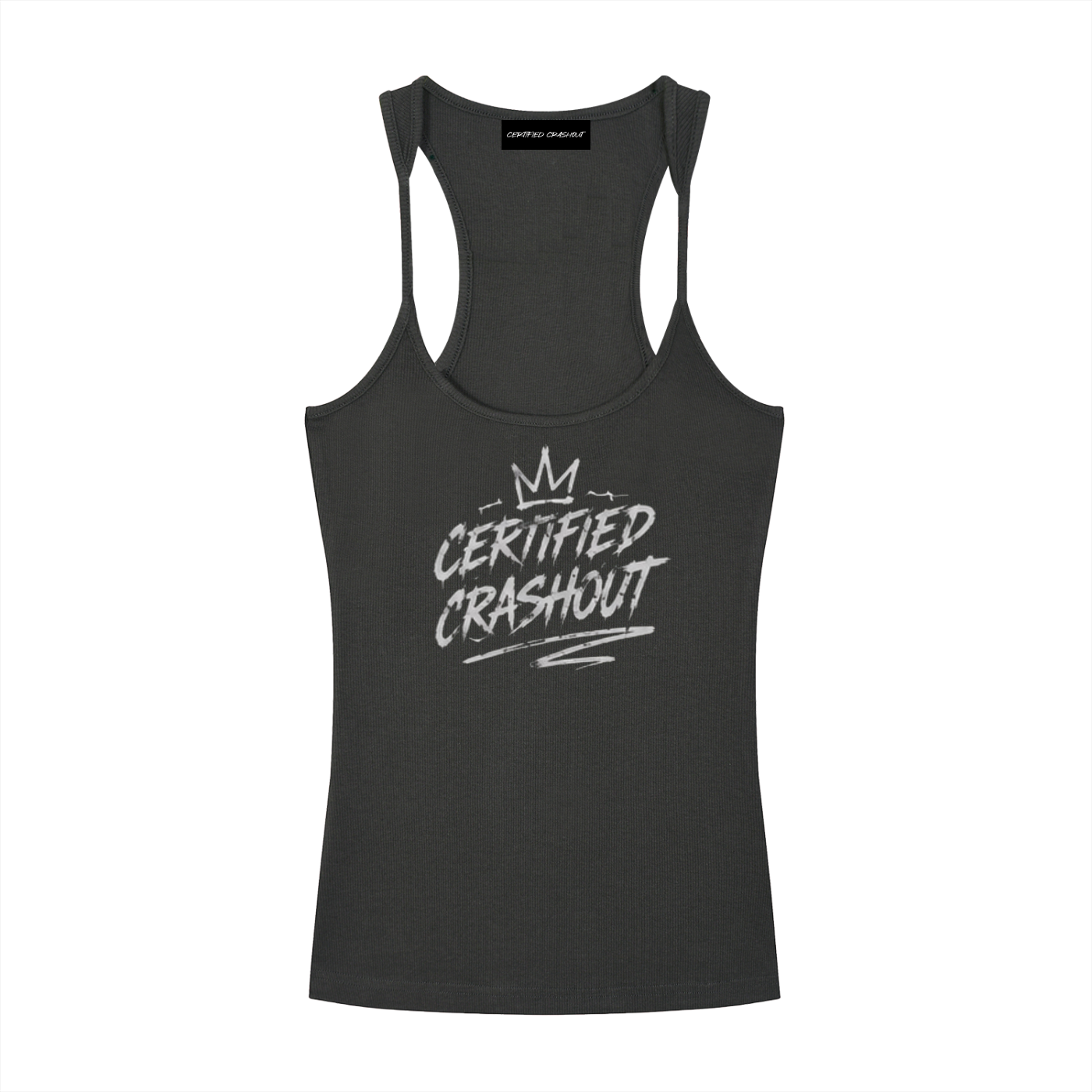 Certified Crashout Women’s Slim Fit Ribbed Racerback Tank Top